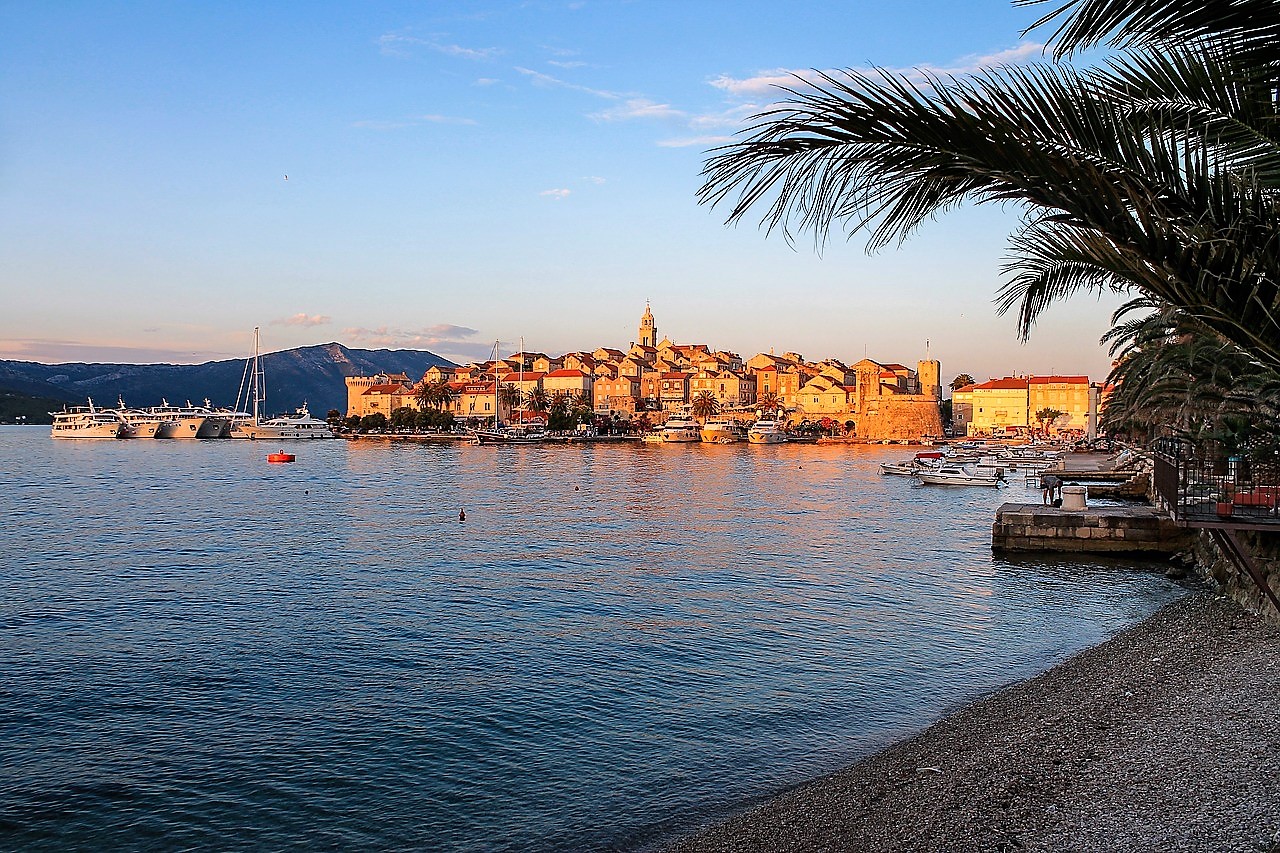 Blick auf den Ort Korcula