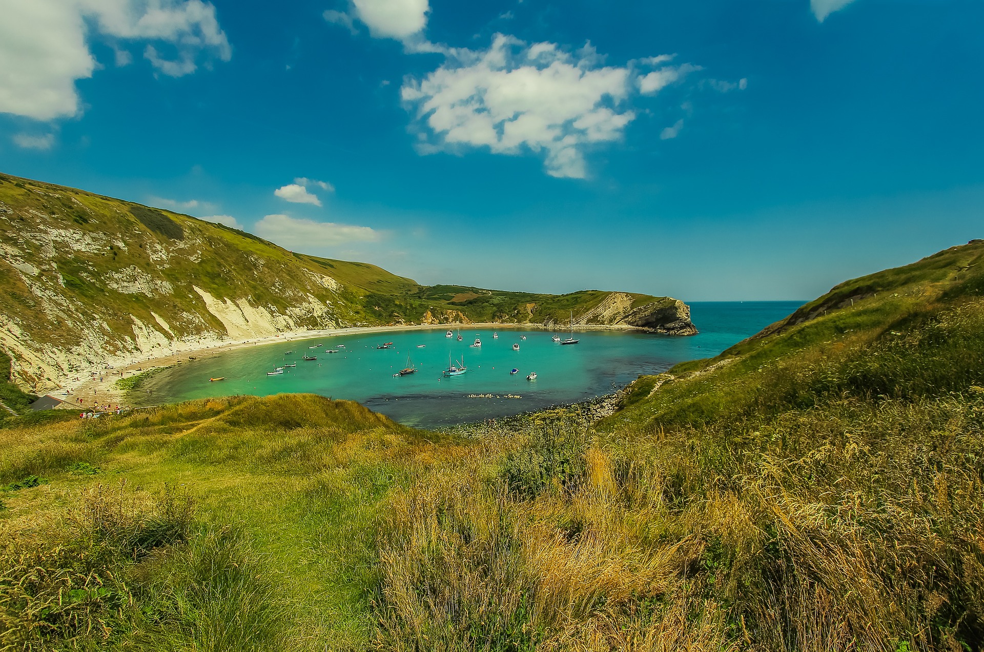 Die Bucht Lulworth Cove in Dorset
